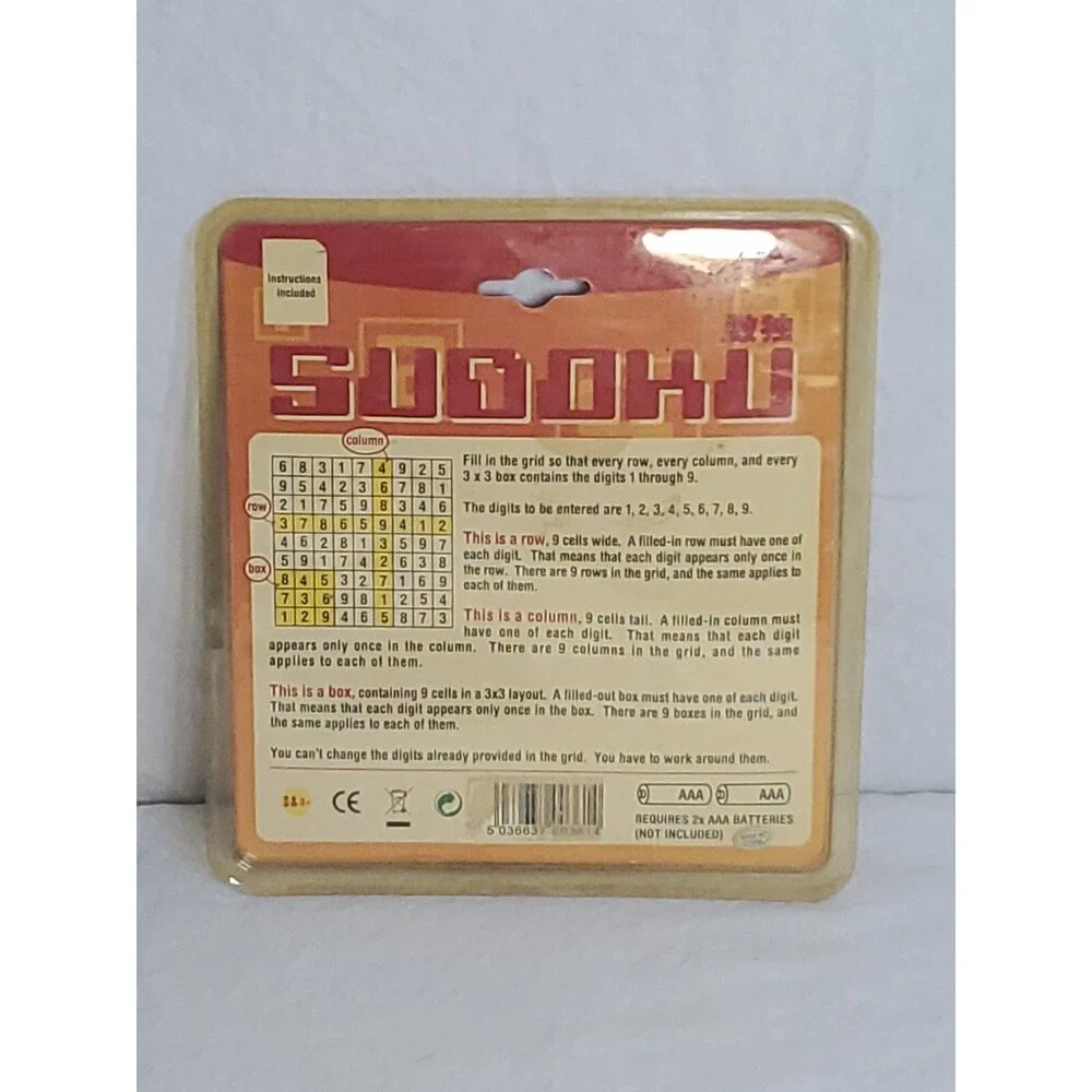 Vintage Handheld Electronic Sudoku Travel Game -‎ NEW NOS